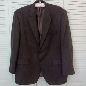 CHAPS RALPH LAUREN 48R DARK GREY MICROSUEDE SUIT SPORTS JACKET 2 BUTTON BLAZER